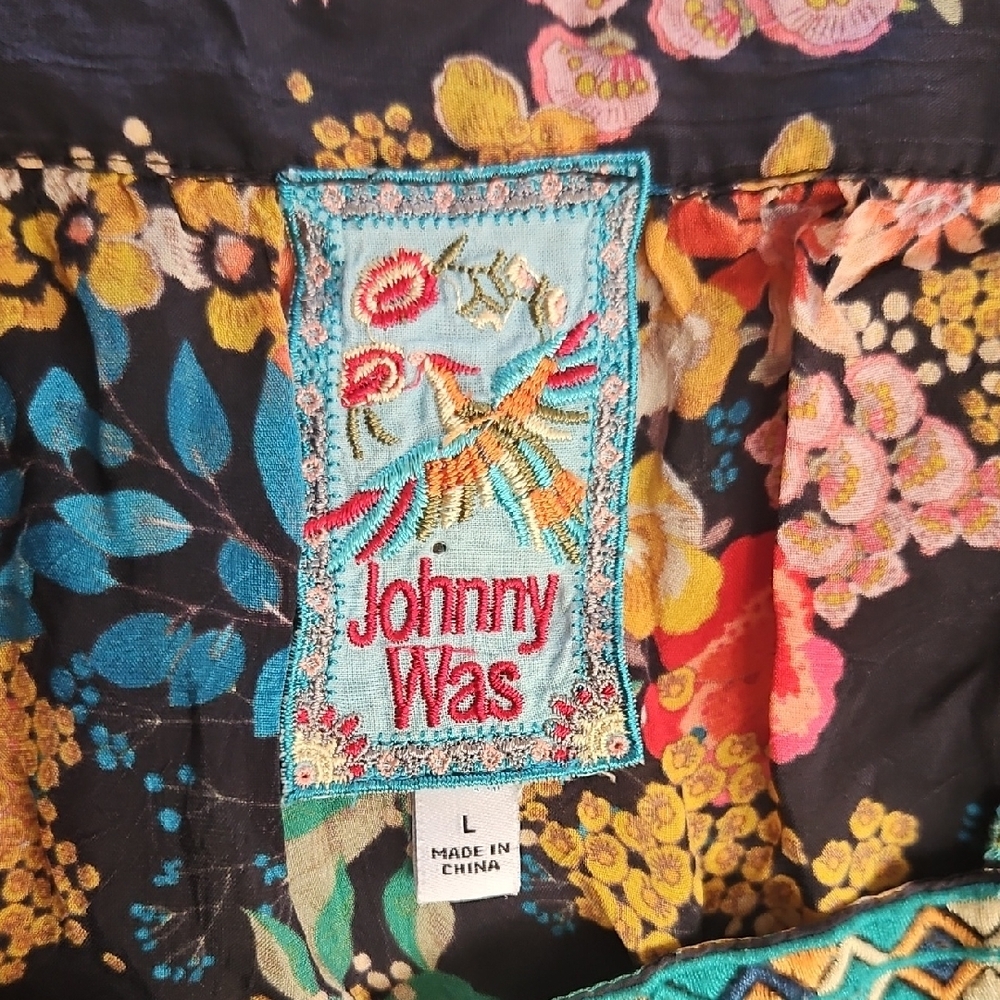 Johnny Was Multicolor Floral Embroidered Top - Picture 2 of 7